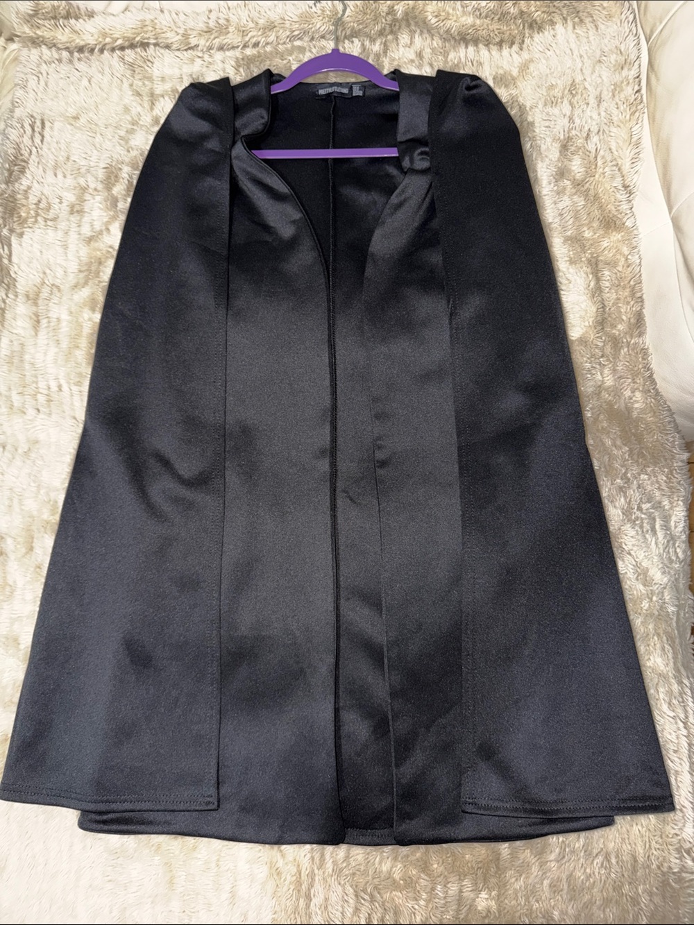 PrettyLittleThing Black Satin A-Line Skirt